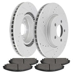 Front Brake Discs Rotors and Ceramic Pads For Chrysler 300 2005-15 Drilled Slot ECCPP