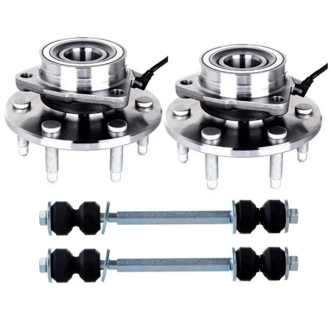 Front Sway Bar Linkages with Wheel Hub Bearing For 2002 2003 2004 GMC Yukon ECCPP
