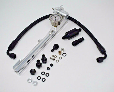 Fuel Pressure Regulator+Gauge+Rail+Line 1.6L CRX Fits Non V-Tec D-Series Honda MD Performance
