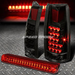 Full Led Black Smoke Tail+Red 3Rd Brake+Cargo+Reverse Light 88-00 Gm C10 C/K Speed Daddy