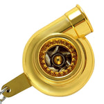 Gold Spinning Turbine Mini Turbo Charger Turbocharger Metal Keychain Key Ring DNA MOTORING