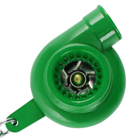 Green Spinning Turbine Mini Turbo Charger Turbocharger Metal Keychain Key Ring DNA MOTORING