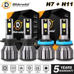 H11 H7 Led Headlight Bulb Kit High Low Combo Beam Super Bright 6000K Xenon White EB-DRP