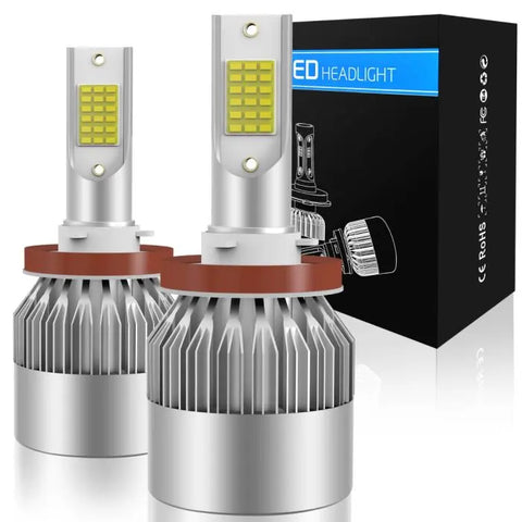 H11/H8/H9 LED Headlight Bulb High Low Beam Fog Light Conversion Kit - 80W 6000K 10400LM 2Pcs ECCPP