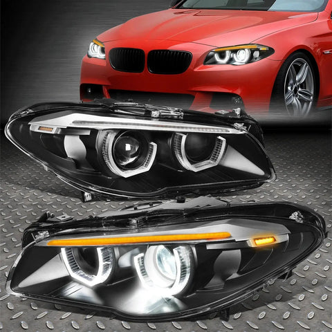 [Hid] 11-13 Bmw F10 Sequential Signal Led Drl Projector Headlights Black Speed Daddy