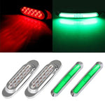 High quality 2x Green + 2x red Side Marker Light stop turn tail rear signal lamp ECCPP