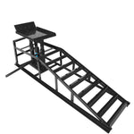 Hydraulic Car Rampshydraulic Vertical Ramps 5T/11000Lbs Low Profile 1-Pcs Black BLACKHORSERACING