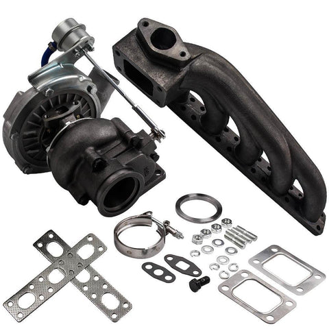 Internal wastegate Turbo Charger W/ Exhaust Manifold for BMW E36 T4 M50 M52 MaxSpeedingRods