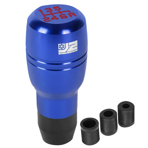 J2 Aluminum Spherical Teardrop 6-Speed MT Blue Shift Knob w/M8/M10/M12 Adapter DNA MOTORING