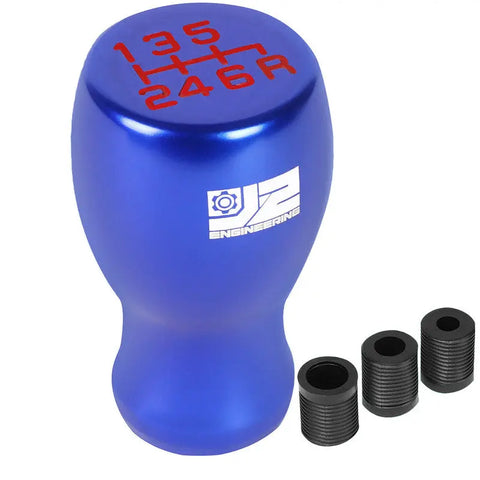 J2 Aluminum Teardrop Design 6-Speed MT Blue Shift Knob w/ M8/ M10/ M12 Adapter DNA MOTORING