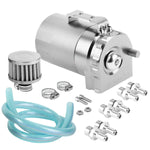 Jdm Billet Aluminum Silver Racing Engine Baffled Oil Catch Tank/Can Reservoir DNA MOTORING
