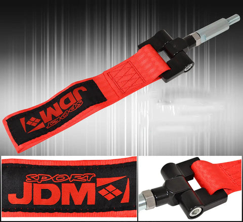 (Jdm Sport) Bmw E36 92-98 Heavy Duty Nylon 4000Lb Towing Strap Adapter Kit Red AJP DIST