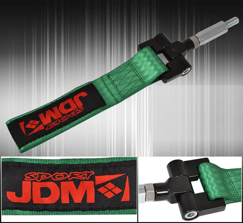 (Jdm Sport) For Genesis Heavy Duty Nylon 4000Lb Tow Hook Strap Adapter Kit Green AJP DIST