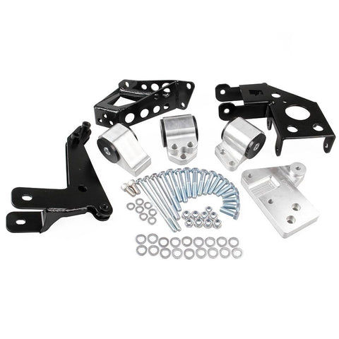 K-Series Billet Motor Mount Swap Kit - 92-95 EG K20 K24 - (Silver) Dynamic Performance Tuning