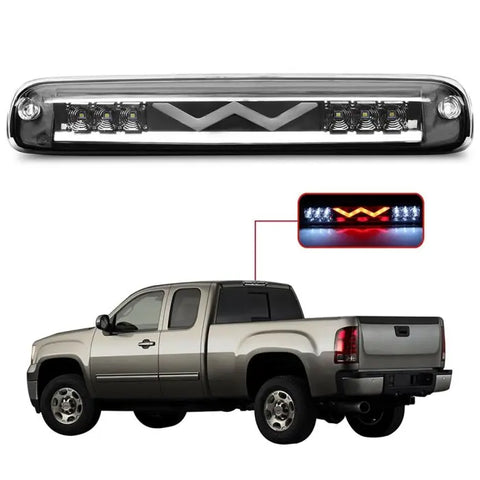 LED 3rd Third Brake Tail Light Chrome 01-07 Chevrolet Silverado GMC Sierra ECCPP