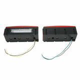 LED Trailer Boat Rectangle Stud Stop Turn Tail Lights Submersible Wire Harness F1 RACING