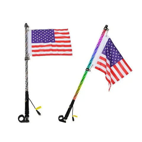 LED Whip Lights 3ft RF Remote Controlled RGB Spiral 360 Twisted Antenna with Mounting Bracket Kit Universal UTV ATV Off-Road Truck 2Pcs ECCPP