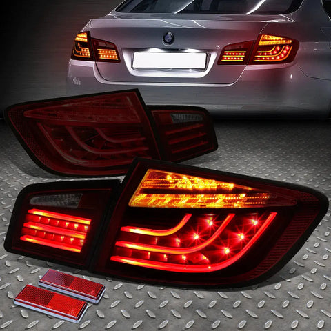 [Lci Style Led]11-13 Bmw 5-Series F10 Tail Light Brake Lamp 4Pcs Dark Red Speed Daddy