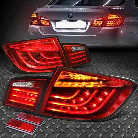 [Lci Style Led]11-13 Bmw 5-Series F10 Tail Light Rear Brake Lamp 4Pcs Red Speed Daddy