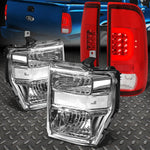 [Led Bar]2008-2010 Ford Super Duty Red Tail Light+Clear Signal Headlight Speed Daddy