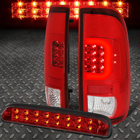 [Led C-Bar]2008-2016 Ford Super Duty Red Tail Light+Third 3Rd Brake Lamp Speed Daddy