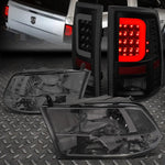 [Led C-Bar]2009-2017 Dodge Ram Tinted Tail Light+Clear Side Quad Headlight Speed Daddy