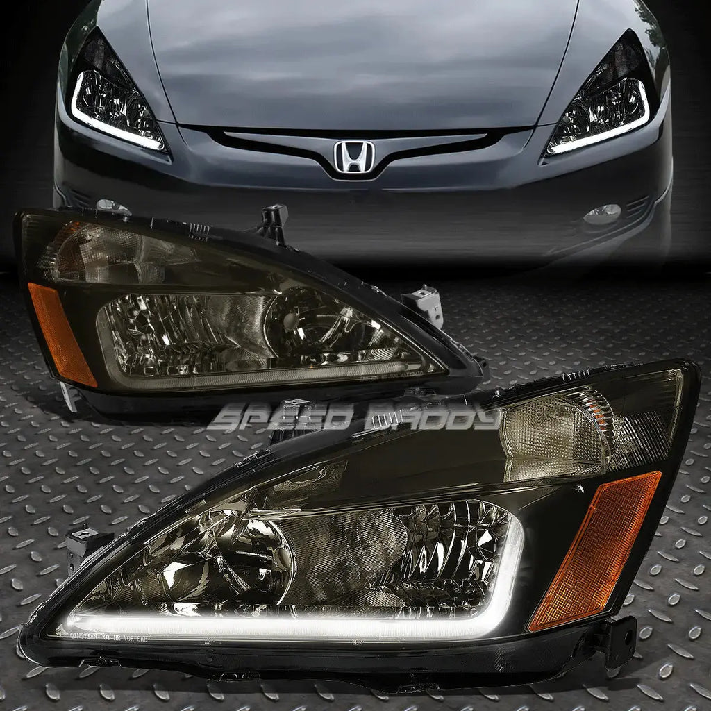 Led Drl 2003 2007 Honda Accord Smoked Housing Amber Side Headlight La Dynamic Performance Tuning