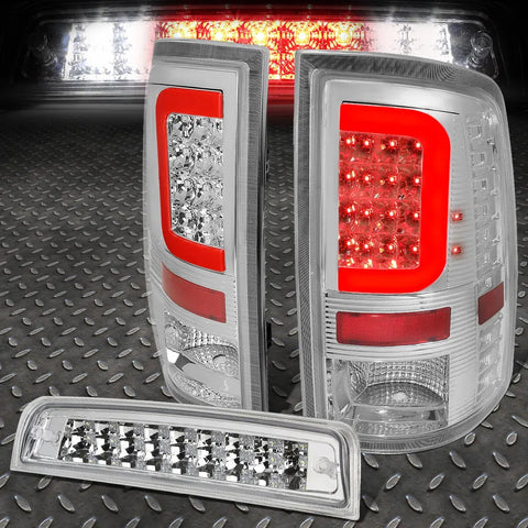 [Led Red C-Bar] 2009-2017 Dodge Ram Chrome Tail Light+Third 3Rd Brake Lamp Speed Daddy