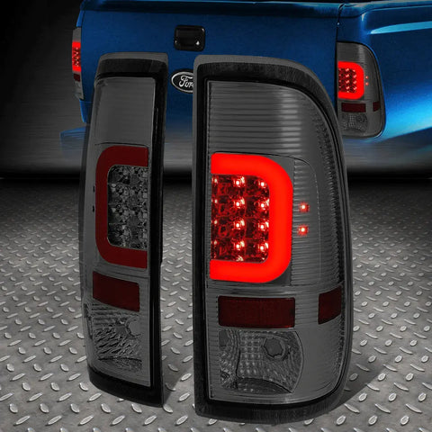 [Led Red C-Shape]08-16 Ford Super Duty Tail Light Rear Brake Lamps Smoked Speed Daddy