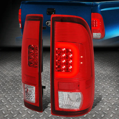 [Led Red C-Shape]90-97 Ford F150 / Super Duty Tail Light Brake Parking Lamps Speed Daddy