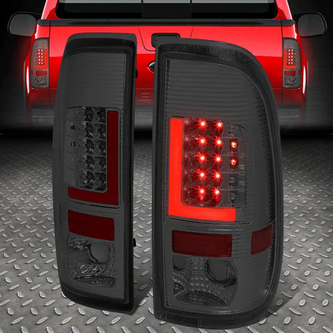 [Led Red L-Shape]08-16 Ford Super Duty Tail Light Rear Brake Lamps Smoked Speed Daddy