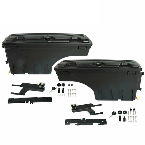Left+Right Truck Bed Storage Tool Box For Ford F-250 F-350 Super Duty 2017-2021 BLACKHORSERACING