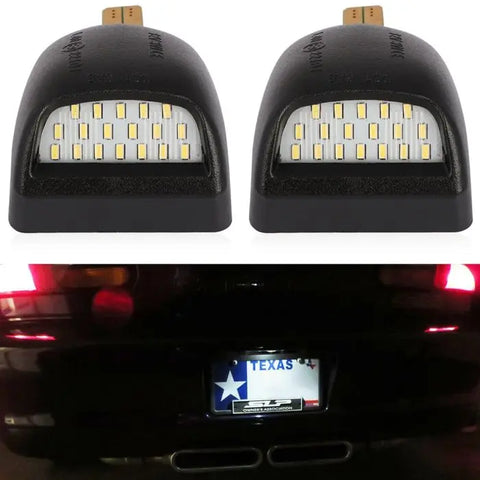 License Plate Light Tag Lamp Assembly 6000K White 18SMD LED Chips Cadillac Escalade Chevy Avalanche GMC Yukon - 2Pack ECCPP
