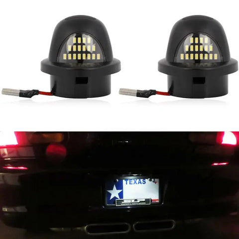License Plate Tag Light Assembly 6500K White/Red 18SMD LED Chips Ford Ford Excursion Expedition F-150 - 2Pack ECCPP