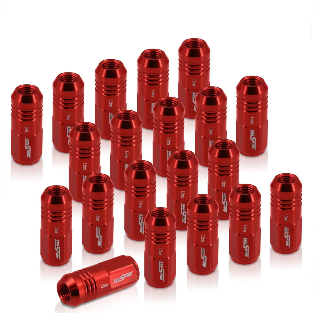 M12 X 1.5Mm Long Closed End Ribbed Jdm Aftermarket Wheels Rims Lug Nuts
