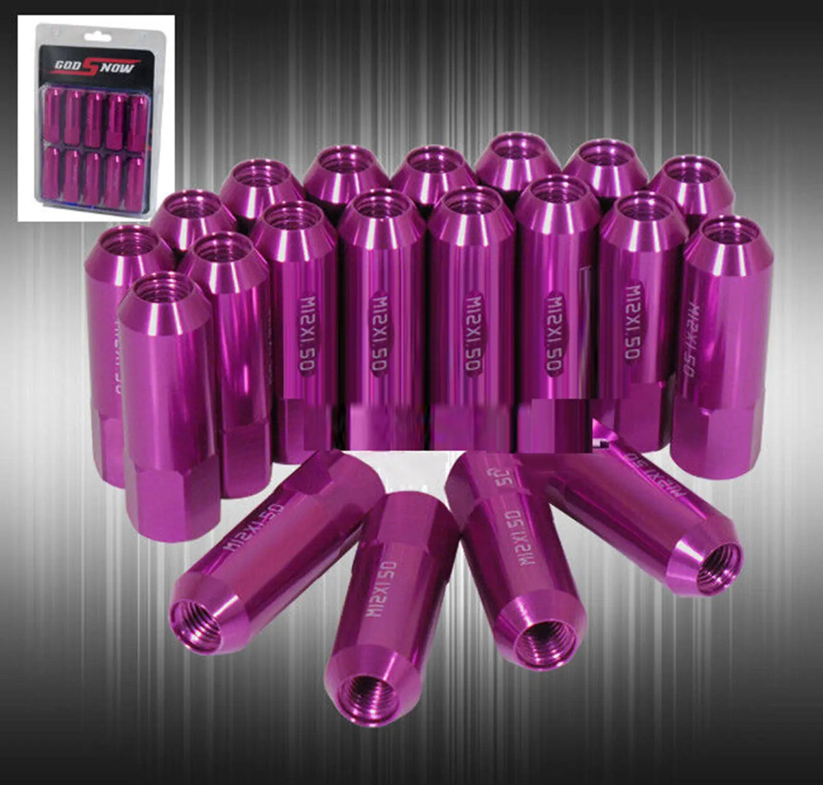 M12X1.5Mm 20 Pieces Open End Extended Lugs Nuts Aftermarket Wheels Rims