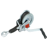 Manual Trailer Winch With Hook And 20' Strap 1,500 Lb Hand Crank Boat Pull Tow BLACKHORSERACING