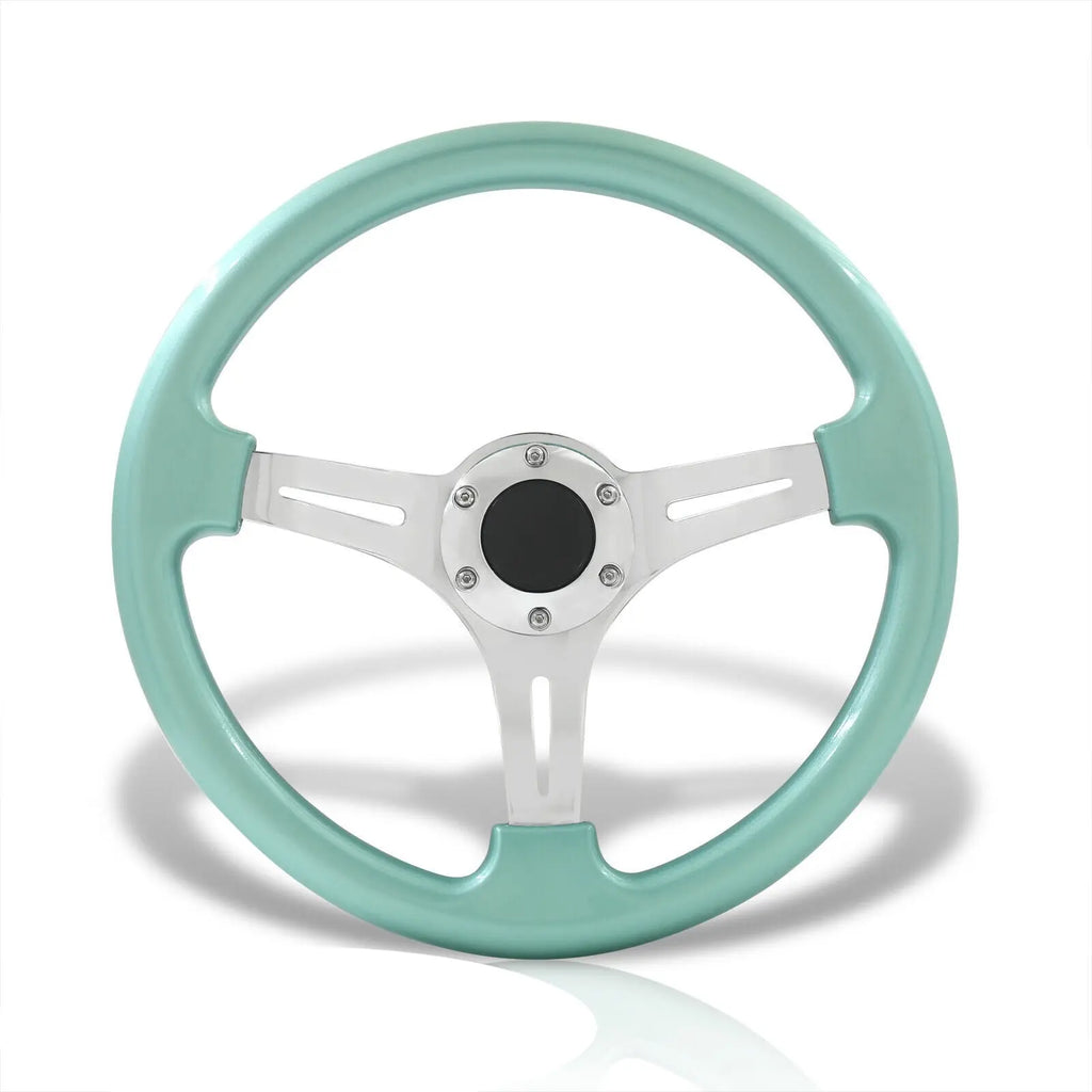 Mint Deep Dish Steel Jdm Sport Steering Wheel For Universal 6 Holes 14" 350Mm Dynamic