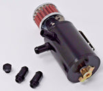 Motor K Black Baffled Aluminum Oil Separator Catch Can Tank W/ Breather Filter MD Performance