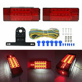 NEW Rectangle LED Submersible Red Trailer Boat Stud Stop Turn Tail Lights Kit F1 RACING