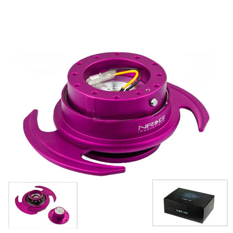 Nrg Gen 3.0 Racing Steering Wheel Quick Release Hub/Adapter Kit Purple Body/Ring DNA MOTORING
