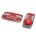 Nrg Pdl-450Rd At Model Aluminum Fuel & Brake Foot Pedal Pad Cover Plates Cap Set DNA MOTORING