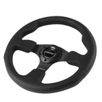 Nrg Reinforced Rst-012R 320Mm Type-R Black Leather Steering Wheel W/Horn Button DNA MOTORING