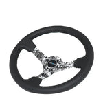 Nrg Rst-036Dc-R 350Mm 3"Deep Dish Leather Camo Spoke Steering Wheel+Horn Button DNA MOTORING