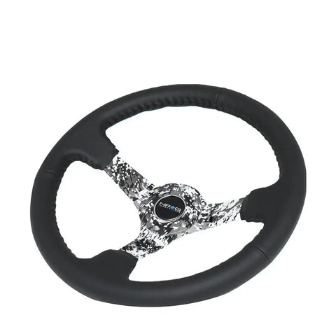 Nrg Rst-036Dc-R 350Mm 3"Deep Dish Leather Camo Spoke Steering Wheel+Horn Button DNA MOTORING