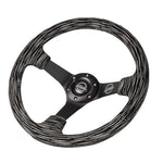 Nrg Rst-036Mb-Sa-H 350Mm 3"Deep Dish Fiber Steering Wheel W/5Mm Black Spokes DNA MOTORING