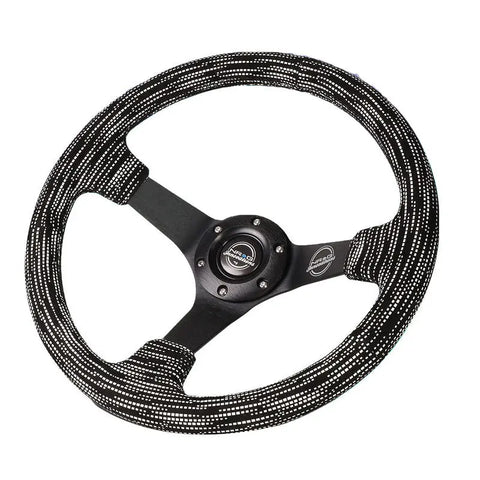 Nrg Rst-036Mb-Sa-H 350Mm 3"Deep Dish Fiber Steering Wheel W/5Mm Black Spokes DNA MOTORING