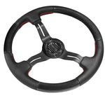 Nrg St-010Cfrs 12" Od 1.5" Deep Dish Carbon Fiber Black Leather Steering Wheel DNA MOTORING