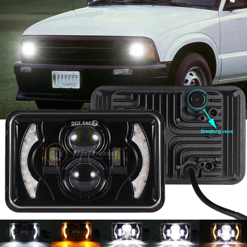 New 4X6" Led Headlight Hi/Lo Sealed Beam For Chevrolet S10 1995 1996 1997 Trucks EB-DRP