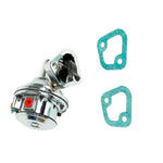 New Sbc Chevy High Volume Replacement Chrome Mechanical Fuel Pump 305 350 400 BLACKHORSERACING